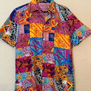 ROMWE Vibrant Patchwork Men's Shirt